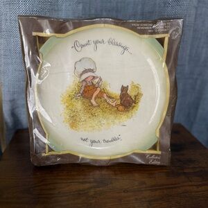 Holly Hobbie Vintage 1974 USA Collector's 10" Plate "Count‎ Your Blessings" NEW